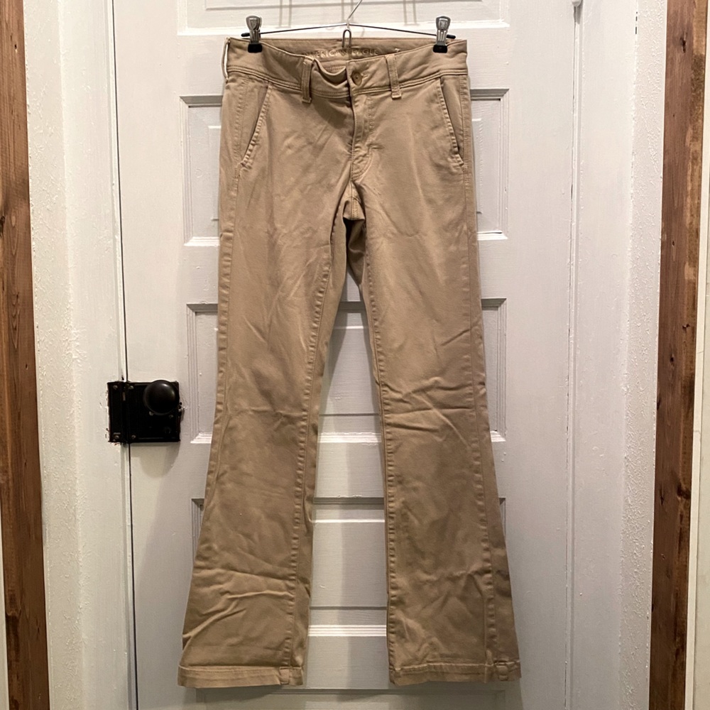 Khaki AE bootcut pants
